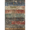 5' X 8' Fern Green Blue And Red Striped Washable Area Rug With UV Protection