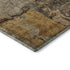 5' X 8' Khaki Gold And Blue Abstract Washable Area Rug With UV Protection
