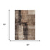 5' X 8' Brown Beige And Taupe Abstract Washable Area Rug With UV Protection