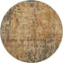 8' Copper And Gray Abstract Washable Round Rug With UV Protection