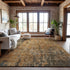 9' X 12' Copper And Gray Abstract Washable Area Rug With UV Protection
