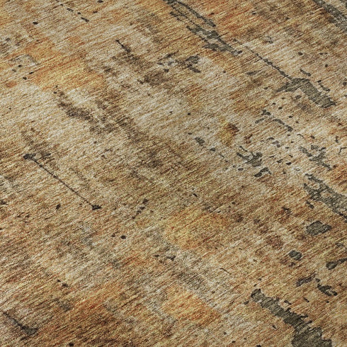 9' X 12' Copper And Gray Abstract Washable Area Rug With UV Protection