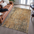 9' X 12' Copper And Gray Abstract Washable Area Rug With UV Protection