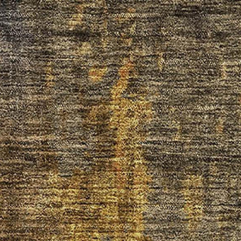 5' X 8' Gray Teal And Gold Striped Washable Area Rug With UV Protection