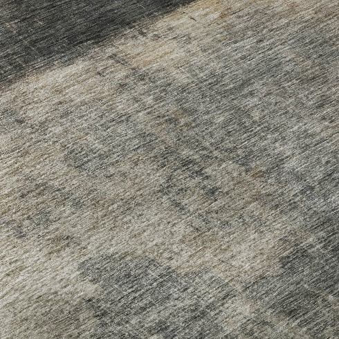 5' X 8' Coffee And Beige Abstract Washable Area Rug With UV Protection