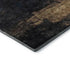 8' Charcoal Gold And Beige Abstract Washable Round Rug With UV Protection