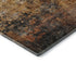 8' Rust Silver And Gray Abstract Washable Round Rug With UV Protection