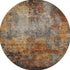 8' Rust Silver And Gray Abstract Washable Round Rug With UV Protection