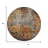 8' Rust Silver And Gray Abstract Washable Round Rug With UV Protection