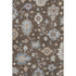 5' X 8' Chocolate Blue And Beige Floral Washable Area Rug With UV Protection