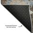 5' X 8' Chocolate Blue And Beige Floral Washable Area Rug With UV Protection