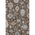 5' X 8' Chocolate Blue And Beige Floral Washable Area Rug With UV Protection