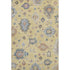 8' X 10' Gold Blue And Ivory Floral Washable Area Rug With UV Protection