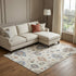 9' X 12' Ivory Blue And Coral Floral Washable Area Rug With UV Protection
