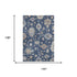 9' X 12' Navy Blue Copper And Gray Floral Washable Area Rug With UV Protection
