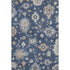 9' X 12' Navy Blue Copper And Gray Floral Washable Area Rug With UV Protection