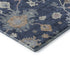 9' X 12' Navy Blue Copper And Gray Floral Washable Area Rug With UV Protection