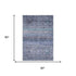 5' X 8' Blue Charcoal And Gray Abstract Geometric Washable Area Rug With UV Protection