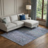 8' X 10' Blue Charcoal And Gray Abstract Geometric Washable Area Rug With UV Protection