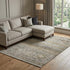 8' X 10' Brown Beige And Blue Abstract Geometric Washable Area Rug With UV Protection