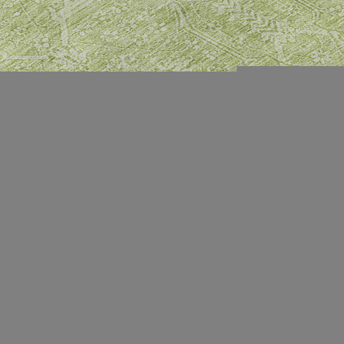 5' X 8' Mint Green And Ivory Floral Washable Area Rug With UV Protection