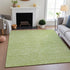 8' Mint Green And Ivory Floral Washable Area Rug With UV Protection