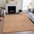 8' Salmon And Ivory Floral Washable Area Rug With UV Protection