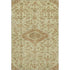 5' X 8' Beige Rust And Artichoke Green Floral Washable Area Rug With UV Protection