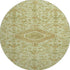 8' X 8' Sage And Salmon Floral Washable Round Rug With UV Protection