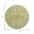 8' X 8' Sage And Salmon Floral Washable Round Rug With UV Protection