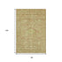 8' Terra Cotta And Artichoke Green Floral Washable Area Rug With UV Protection