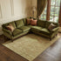 8' Terra Cotta And Artichoke Green Floral Washable Area Rug With UV Protection