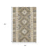 5' X 8' Beige Gray And Ivory Geometric Washable Area Rug With UV Protection