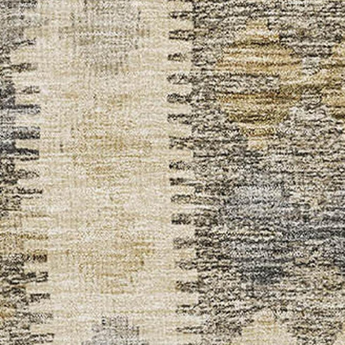 5' X 8' Beige Gray And Ivory Geometric Washable Area Rug With UV Protection