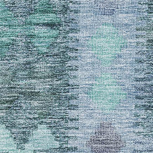 5' X 8' Blue And Pale Aqua Geometric Washable Area Rug With UV Protection