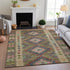 8' Green Pink And Blue Geometric Washable Area Rug With UV Protection