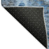 8' X 8' Navy Blue Gray And Silver Geometric Washable Round Rug With UV Protection