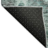 8' Teal Gray And Aqua Geometric Washable Area Rug With UV Protection
