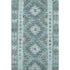 8' Teal Gray And Aqua Geometric Washable Area Rug With UV Protection
