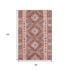 8' Terra Cotta Gray And Silver Geometric Washable Area Rug With UV Protection