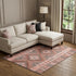 8' Terra Cotta Gray And Silver Geometric Washable Area Rug With UV Protection