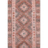 8' Terra Cotta Gray And Silver Geometric Washable Area Rug With UV Protection