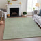 9' X 12' Mint Green And Ivory Geometric Washable Area Rug With UV Protection