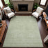 9' X 12' Mint Green And Ivory Geometric Washable Area Rug With UV Protection