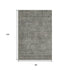 8' Pewter And Gray Geometric Washable Area Rug With UV Protection