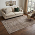 5' X 8' Brown Beige And Taupe Oriental Washable Area Rug With UV Protection