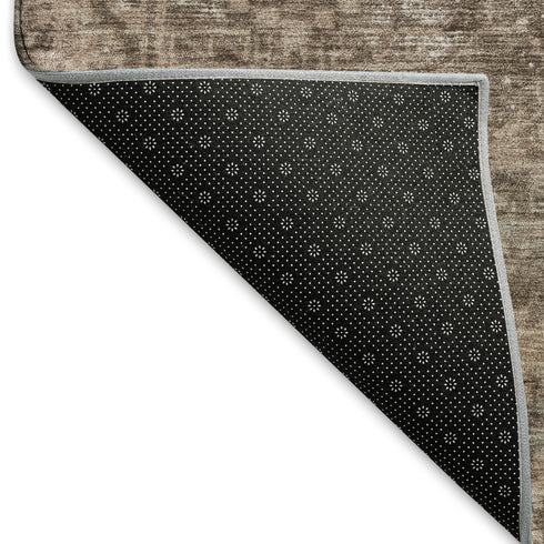 5' X 8' Brown Beige And Taupe Oriental Washable Area Rug With UV Protection