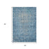 5' X 8' Blue And Silver Oriental Washable Area Rug With UV Protection