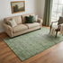 5' X 8' Fern Green And Silver Oriental Washable Area Rug With UV Protection