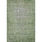 5' X 8' Fern Green And Silver Oriental Washable Area Rug With UV Protection